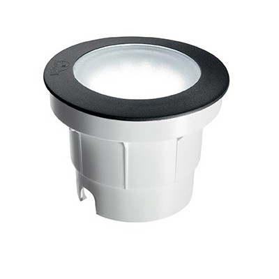 BEPA ROUND LED 1X10W GX53 Zemní svítidlo, těleso plast, rámeček černá, difuzor sklo opál, pro LED 1X10W GX5,3, 230V, IP67, tř.2, staticá zátěž max 5t, rozměry d=155mm, h=110mm, vč. mont boxu