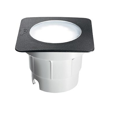 BEPA SQUARE GX53 Zemní svítidlo, těleso plast, rámeček černá, difuzor sklo opál, pro LED 1x10W GX5,3, 230V, IP67, tř.2, staticá zátěž max 5t, rozměry 155x155x110mm, vč. mont boxu