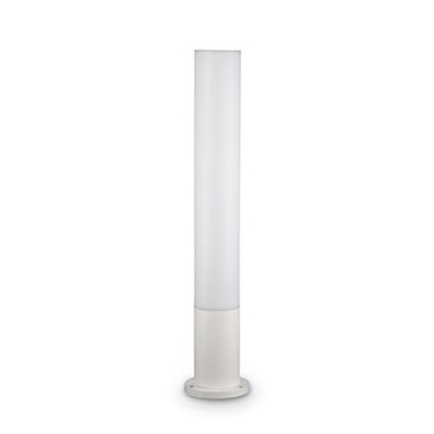 CORNER Sloupkové venkovní svítidlo, těleso hliník, povrch bílá, difuzor polykarbonát opál, pro zářivku 1x13W, GX53, 230V, IP44, tř.1, rozměry d=155mm, h=800mm