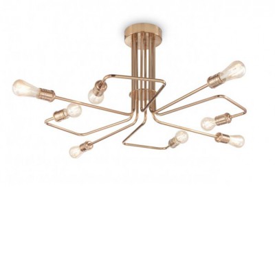 GADEBEN CL Stropní přisazené svítidlo, těleso kov, povrch antická mosaz, pro žárovku 8x60W, E27, 230V, IP20, tř.1, rozměry d=920mm, h=415mm.