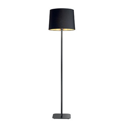 PLYMOUTH  E27 stojací lampa Stojací lampa, těleso kov, povrch vnitřní zlatá folie, vnější černý textil, pro žárovku 1x60W E27, 230V, IP20, tř.2, rozměry d=400mm, h=1620mm, vč vypínače na kabelu.