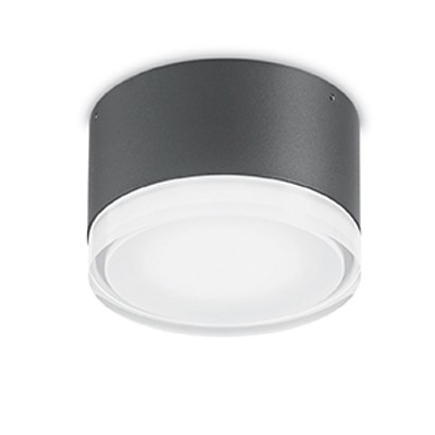 KALEIDO 1x15W GX53 Stropní přisazené svítidlo, těleso hliník, povrch práškový lak šedá mat, difuzor plast mat, pro LED, nebo zářivku 1x15W, GX53, 230V, do koupelny IP44, tř.1. rozměry d=120mm h=75mm