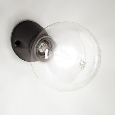 RESLA WALL 1x60W E27 Nástěnné svítidlo, těleso keramika, barva černá lesk, pro žárovku 1x60W, E27, 230V, IP20, tř.1. rozměry d=75mm h=70mm