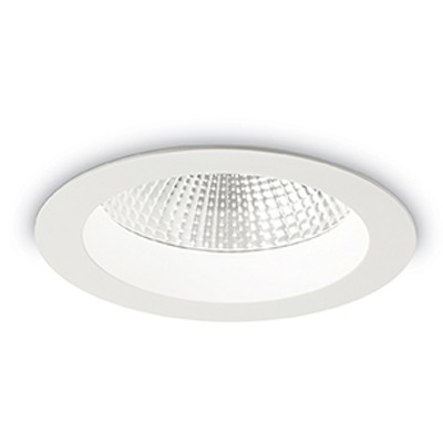 PLEX LED Stropní vestavné svítidlo bodové, těleso hliník, povrch lak bílá, krycí sklo čiré, LED 1x15W, neutrální 4000K, 1510lm, 230V, do koupelny IP44/IP20, tř.2. rozměry d=144mm h=71mm