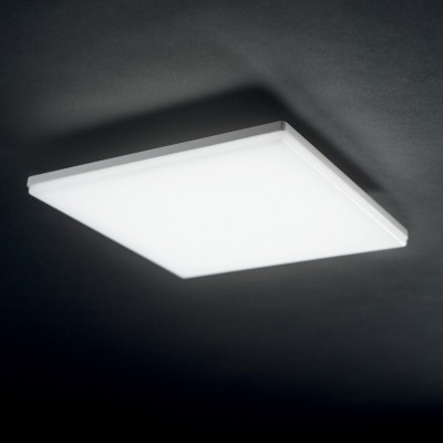 GLINDE SQ Venkovní nástěnné svítidlo nebo stropní svítidlo, čtvercové, těleso hliník, povrch bílá, difuzor plast opál, LED 20W, 1550lm, teplá 3000K, 230V, IP65, tř.1, rozměry 300x300x50mm.