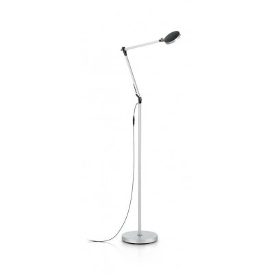 KRONACH FL, LED 10W Stojací lampa, nastavitelný směr svícení, těleso hliník a plast, povrch hliník, difuzor plast opál, LED 10W, neutrální 4000K, 750lm, stmív., 230V, IP20, tř.2, rozměry h=1450mm.