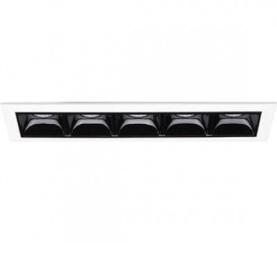 GETINGEN RC 12W Stropní, podhledové bodové buňkové svítidlo, těleso hliník, povrch černá, rámeček bílá, LED 12,5W, 1100lm, teplá 3000K, UGR<19, Ra80, 230V, IP20, tř.2, rozměry 1460x480x450mm.