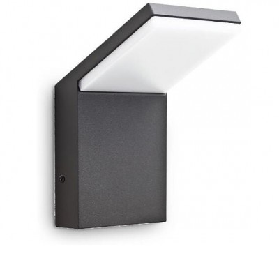 GREDING WL 8,5W IP54 Venkovní nástěnné svítidlo, těleso hliník, povrch černá antracit, difuzor plast opál, LED 9W, neutrální 4000K, 750lm, 230V, IP54, tř.1, rozměry 100x170x105mm.