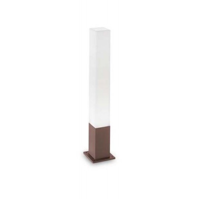 CORNER 1X13W GX53 HRANOL Sloupkové venkovní svítidlo, těleso hliník, povrch hnědá kávová, difuzor polykarbonát opál, pro LED 1x13W, GX53, 230V, IP44, tř.1, rozměry 150x150x790mm