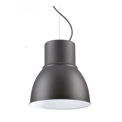 WORM 1x60W E27 Závěsné svítidlo, těleso kov, povrch tmavě šedá, vnitřní bílá, pro žárovku 1x60W, E27, 230V, IP20, tř.1, rozměry d=465mm, vč lankového závěsu l=2485mm, lze zkrátit