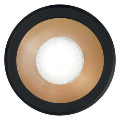 HAYGEN LED 3W Stropní, podhledové bodové svítidlo, těleso hliník, povrch černá a zlatá, LED 3W, teplá 3000K, 210lm, 230V, IP20, tř.2, rozměry d=40mm, h=40mm.
