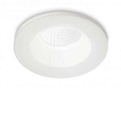 HUKEL IV R Vestavné stropní bodové svítidlo, kruhové, těleso hliník, povrch bílá, LED 8W, teplá 3000K, 800lm, 230V, do koupelny IP65, tř.2, rozměry d=98mm, h=50mm.