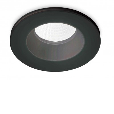 HUKEL IV R Podhledové stropní bodové svítidlo, kruhové, těleso hliník, povrch bílá/černá, LED 8W, teplá 3000K, 800lm, 230V, do koupelny IP65, tř.2, rozměry d=98mm, h=50mm.