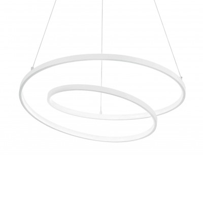HUSUM HL Závěsné svítidlo, těleso kov, povrch bílá, difuzor plast opál, LED 59W, teplá 3000K, 6000lm, 230V, IP20, tř.1, rozměry d=800mm, závěsný kabel l=1500mm, lze zkrátit.