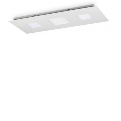 LARE Stropní přisazené svítidlo, těleso kov, povrch bílá, difuzor plast opál, LED 84W, teplá 3000K, 8100lm, stmívatelné, 230V, IP20, tř.2, rozměry1100x500x40mm.