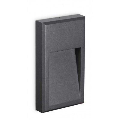 HOFHEM II Venkovní nástěnné svítidlo, těleso hliník, povrch černá antracit, difuzor sklo, LED 6W, teplá 3000K, 380lm, 230V, IP65, tř.1, rozměry 130x225x35mm.