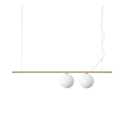 RETE HL 2x40W, G9 Závěsné svítidlo, těleso kov, povrch mosaz, difuzor sklo opál, pro žárovku 2x40W, G9, 230V, IP20, tř.2, rozměry 1005x170x150mm, vč závěs lanka l=2200mm, lze zkrátit.