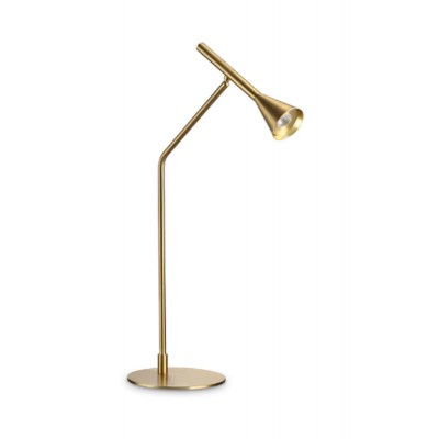 RENUNTIO TL 6,5W Stolní lampa, nastav. směr svícení, materiál kov, povrch mosaz, LED 6,5W, 500lm, teplá 3000K, dotyk. stmívání, 230V, IP20, tř.2, rozměry d=190mm, h=655mm.