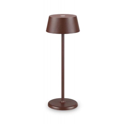 KORYTE TL 1,5W Stolní venkovní lampa, těleso kov, povrch černá/kávová/bílá, difuzor plast opál, LED 1,5W, 230lm, teplá 3000K, dotykové stmívání, nabíjení USB-C, výdrž cca 7 hodiny, IP54, rozměry d=115mm, h=320mm.