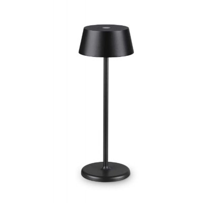 KORYTE TL 1,5W Stolní venkovní lampa, těleso kov, povrch černá, difuzor plast opál, LED 1,5W, 230lm, teplá 3000K, dotykové stmívání, nabíjení USB-C, výdrž cca 7 hodiny, IP54, rozměry d=115mm, h=320mm.