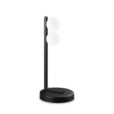 KARTZ TL 6W Stolní lampa, základna kov, barva černá/bílá/mosaz,difuzor plast opál, LED 6W, 500lm, teplá 3000K, 230V, IP20, tř.2, rozměry d=150mm, h=350mm.