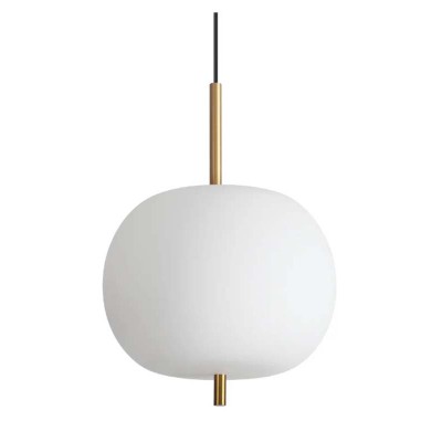 GRONEST HL I 20W Závěsné svítidlo, základna kov, povrch zlatá, stínítko sklo opál, LED 20W, 1950lm, teplá 3000K, 230V, IP20, tř.2, rozměry d=300mm, h=275mm, vč. závěs. kabelu l=2425mm, lze zkrátit.