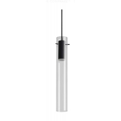 PILOTE 10W Závěsné svítidlo, základna kov, povrch černá, stínítko sklo čiré, LED 10W, 900lm, teplá 3000K, 230V, IP20, tř.2, rozměry d=60mm, h=400mm, vč. závěs. kabelu l=2700mm, lze zkrátit.