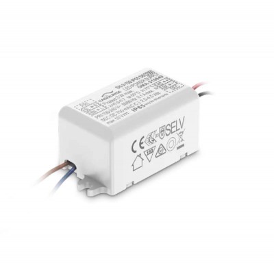 PIRS driver Napájecí zdroj konstatního proudu pro LED 3W, 700mA, 230V, IP65, rozměry 45x20x30mm.