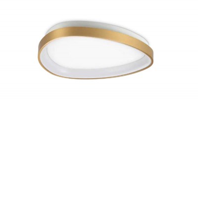HAMR PL Stropní přisazené svítidlo, těleso hliník, povrch mosaz, difuzor plast opál, LED 30W, 3300lm, teplá 2700K, IP20, tř.1, rozměry 610x610mm.