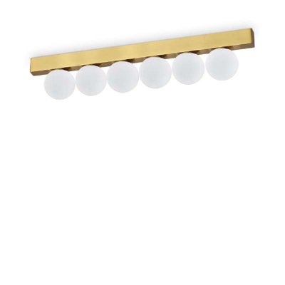 KARTZ PL 18W Stropní přisazené svítidlo, těleso kov, povrch mosaz, difuzor plast opál, LED 18W, 1500lm, teplá 3000K, 230V, IP20, tř.2, rozměry 435x90x60mm.