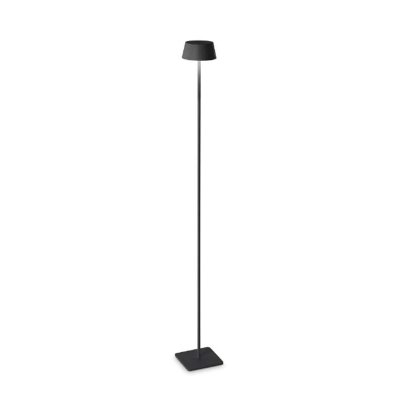 KORYTE FL 1,5W Stojací venkovní lampa, těleso kov, povrch černá, difuzor plast opál, LED 1,5W, 230lm, teplá 3000K, dotykové stmívání, nabíjení USB-C, výdrž cca 7 hodiny, IP54, rozměry d=140mm, h=1150mm.