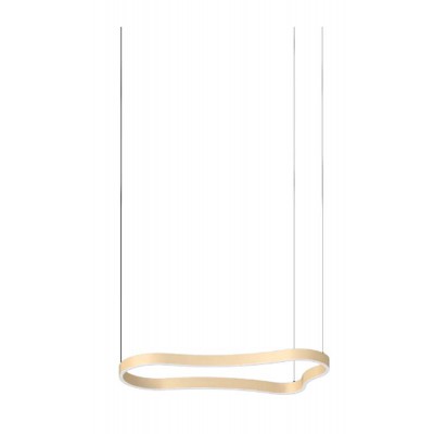 REMEDI 54W Závěsné svítidlo, lustr, základna kov černá, těleso kov povrch zlatá, dif plast opál. LED 54W, 7500lm, teplá 3000K, 230V, IP20, tř.2, rozměry 1556x50x870mm, vč. závěs lanka l=2093mm, lze zkr.