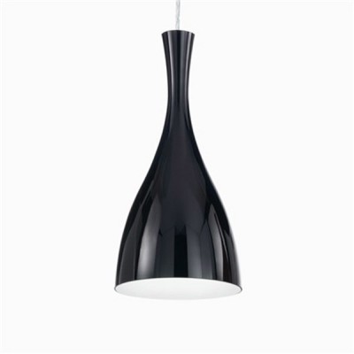 CASTRO Závěsné svítidlo, základna kov, povrch chrom, difuzor sklo barva vnější bílá / černá / červená, vnitřní bílá, žárovka 1x60W, E27, 230V, IP20, rozměry d=200mm, h=460, závěs l=1520mm, lze zkrátit.