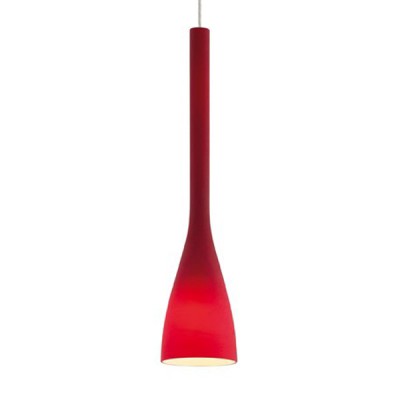 BELLIO SMALL Závěsné svítidlo, materiál sklo matné, barva skla vnější červená, vnitřní bílá, pro žárovku 1x40W, E27, 230V, IP20, d=105mm, h=440, závěs l=1100mm lze zkrátit