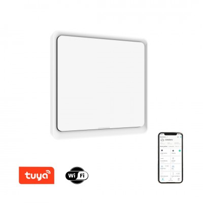 SMART vypínač-1 Dotykový vypínač 1-tlačítkový WiFi, kompatibilní smart systém Tuya, 230V, IP20, plast bílá, rozměry 86x86x37,5mm