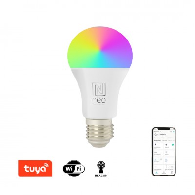 Smart Bulb 11W E27 Smart Tuya-Z RGB Světelný zdroj, žárovka, sklo a kov, LED 11W, 1055lm, E27, A60, dálk ovl, nebo smart tel. TUYA, Zigbee 3.0. , stmív., nast CCT, 2700K až 6500K, RGB, Ra80, 230V, životnost 25 000h, d=60mm, l=110mm