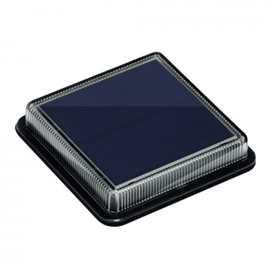 DIGOS 1,5W SOLAR Solární svítidlo, těleso plast černá, krycí plast čirý, LED 1,5W, 30lm, neutrální 4000K, Ra80, baterie 3,7V, IP68, tř.1, rozměry 110x110x22mm