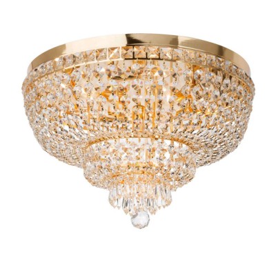 ADORA E14 Stropní svítidlo, těleso kov, povrch mosaz zlatá lesk s křišťálovými ověsy, pro žárovku 6x28W, E14, 230V, IP20, tř.1. rozměry d=500mm h=334mm