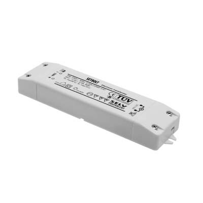 Transformátor pro halogenové osvětlení Elektronický transformátor pro napájení halogenového osvětlení 35W-105W, 230V/11,5V, Ta 50°C, stmívatelný běžnými stmívači, ochr/přetíž, zkrat, 125x42x20mm