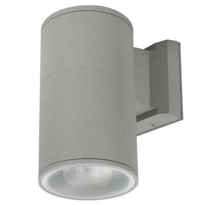 DISPI 1-E Nástěnné bodové svítidlo těleso hliník, povrch šedostříbrná, krycí sklo čiré, pro žárovku 1x60W, E27, 230V, IP54, 108x175mm, svítí dolů