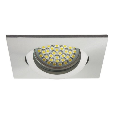 VALENT Q1 Vestavné svítidlo bodové, čtvercové, výklopné těleso hliník, povrch hliník mat, 1x50W, Gx5,3, 12V, IP20, 82x82mm, h=26mm, symbol "F" montáž na hořlavý podklad max 35W