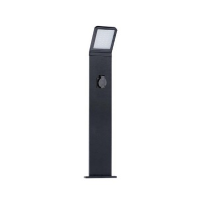 DENEB LED GARDEN Sloupkové venkovní svítidlo, materiál hliník, povrch šedá, difuzor plast opál, LED 9W, 600lm, neutrální 4000K, Ra80, 230V, IP54, tř.1, rozměry 100x500xx95mm, se zásuvkou 230V, IP44