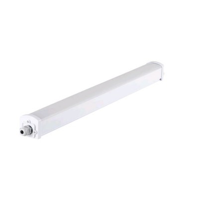 CARINEA LED Stropní svítidlo, materiál plast, povrch bílá, difuzor plast polykarbonát opál, LED 18W/36W/45W, 1700lm/3200lm/4000lm, neutrální 4000K, Ra80, 230V, IP65, IK10, tř.2, rozměry 49x49mm, délka dle typu.