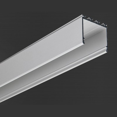 HF PŘISAZENÝ HLINÍKOVÝ profil pro LED pásek Přisazený/vestavný bezrámečkový profil, materiál hliník, povrch elox šedostříbrná, pro LED pásek šířky max w=24mm, rozměry l=3m, 26x24,5mm