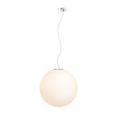 PARADOXA 500 VÝPRODEJ Závěsné svítidlo, základna kov, povrch chrom lesk, difuzor sklo triplex opál bílá, pro žárovku 1x100W, E27, 230V, IP20, d=500mm, lankový závěs l=1500, mm lze zkrátit
