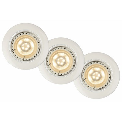 OCISIO LED 3x5W GU10 SADA 3ks - Stropní vestavné bodové svítidlo, výklopné +-40°, těleso kov, povrch lak bílá lesk, LED 3x5W, GU10, teplá 3000K, 320lm, 230V, IP20, tř.1, rozměry: 81x81x60mm, vč.sv.zdr.