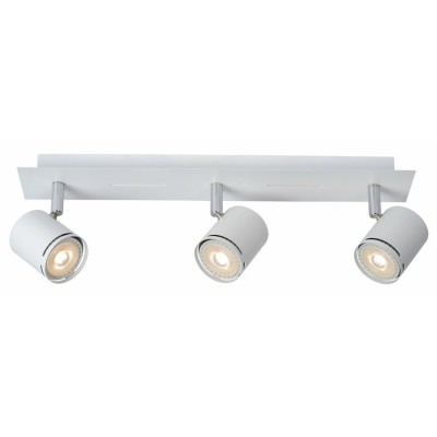 WHITIA-LED 3x4,5W GU10 Stropní svítidlo, nastevitelný směr svícení, těleso kov, povrch lak bílá mat se stříbrnými detaily, LED 3x4,5W, GU10, teplá 3000K, 320lm, 230V, IP20, tř.1. rozměry 440x75x120mm, vč.sv.zdr.