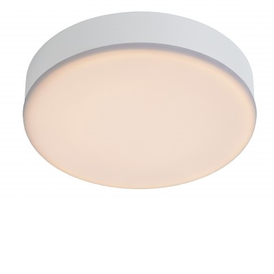 THISTED R Stropní, podhledové svítidlo, těleso kov, povrch bílá, difuzor plast opál, LED 30W, 2270lm, teplá 3000K, 230V, stmívatelené, zvýšené krytí IP44, tř.2., rozměry d=215mm, h=46mm.