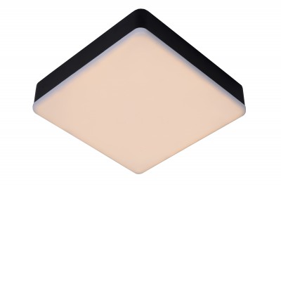 THISTED SQ Stropní podhledové svítidlo, těleso kov, povrch černá/bílá, difuzor plast opál, LED 30W, 2283lm, teplá 3000K, 230V, stmívatelené, zvýšené krytí IP44, tř.2., rozměry 215x215mm, h=46mm.