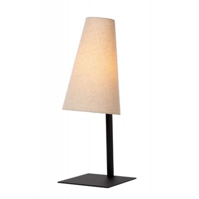 INOCUTIS TL 1x60W, E27 Stolní lampa, těleso kov, povrch černá, stínítko textil béžová, pro žárovku 1x60W, E27, 230V, IP20, tř.2, rozměry d=180mm, h=560mm, vypínač na kabelu.